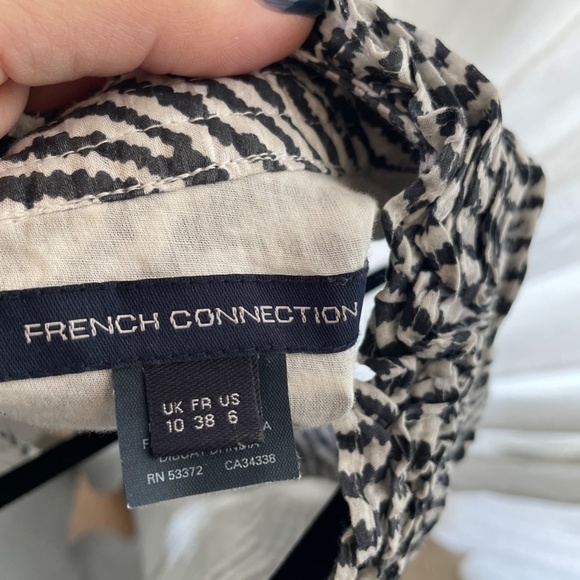 FRENCH CONNECTION Ruffle zebra tank top shirt Size US 6 - Picture 4 of 7